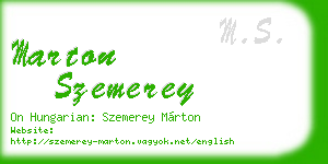 marton szemerey business card