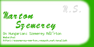 marton szemerey business card